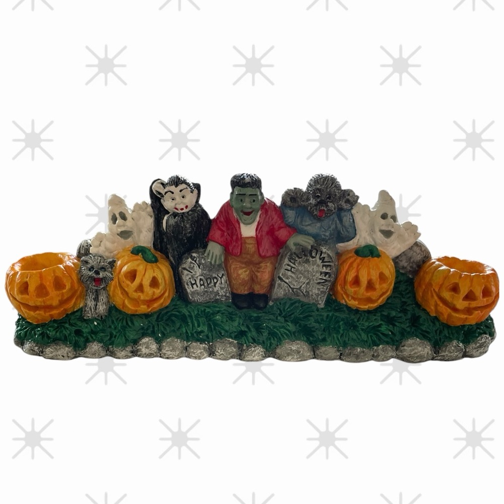 Vintage Hand Painted Halloween Candle Holder